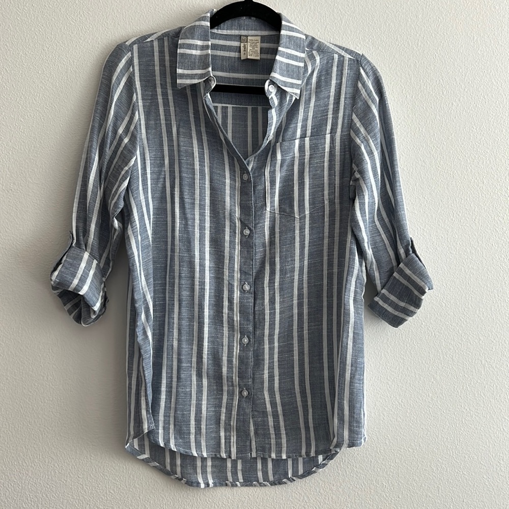 Blue striped button down